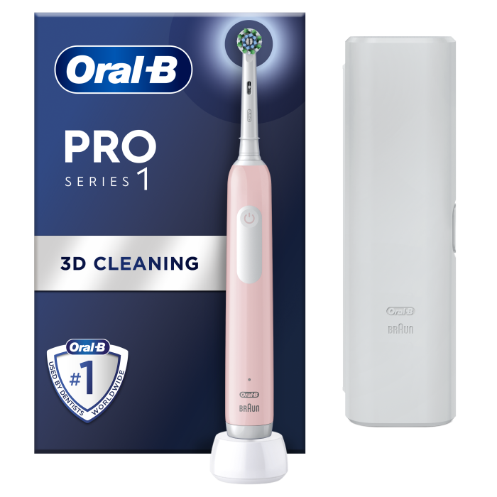 Oral-B Pro Series 1 Ηλεκτρική Οδοντόβουρτσα, Ροζ με Θήκη Ταξιδίου